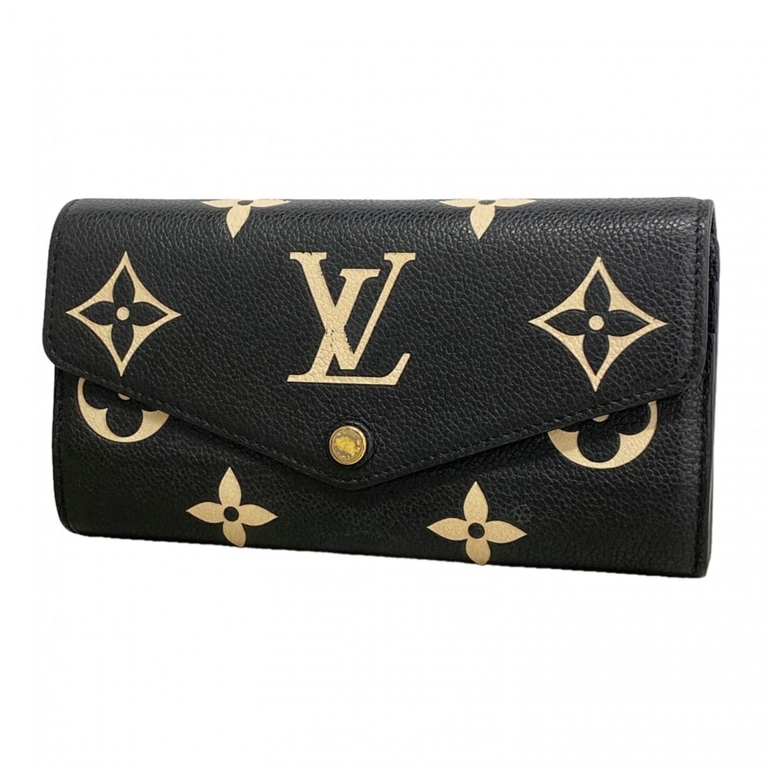 Louis Vuitton Monogram Empreinte Bicolor Portefeuille Sarah Long Wallet M80496 Black Beige Women's: --- Catalog ---Category: SizeSize (HxWxD): 10.5cm x 19cm x 3cm / 4.13'' x 7.48'' x 1.18''Category: DesignType: Long wallet (bi-fold)Color: Beige, BlackGender: WomenCategory: GeneralMPN: M80496Brand: L