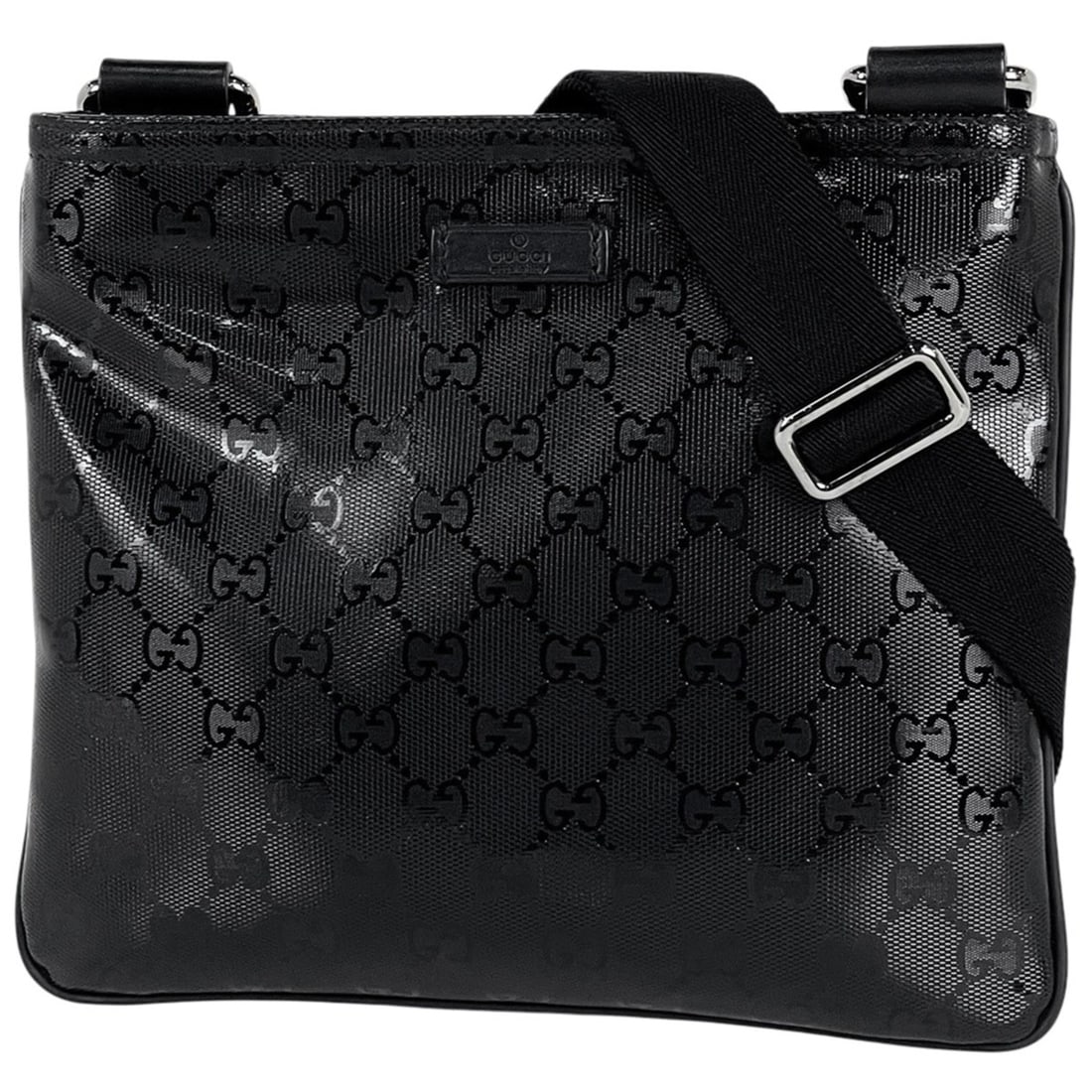 Gucci GG Imprime Shoulder Bag, Coated Canvas, Black, 201538, Women's: --- Catalog ---Category: SizeSize (HxWxD): 20cm x 24cm x 2cm / 7.87'' x 9.44'' x 0.78''Category: DesignType: Shoulder bagColor: BlackGender: WomenMaterial: Coated canvas Category: GeneralMPN: 201538Br