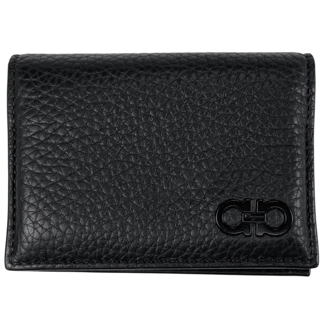 Salvatore Ferragamo Gancini Business Card Holder/Card Case, Leather, Black, Women's: --- Catalog ---Category: DesignType: Business card caseColor: BlackGender: WomenMaterial: Leather Category: GeneralBrand: Salvatore FerragamoCategory: Physical PropertiesSize (HxWxD): 7.5cm x 10.5cm x