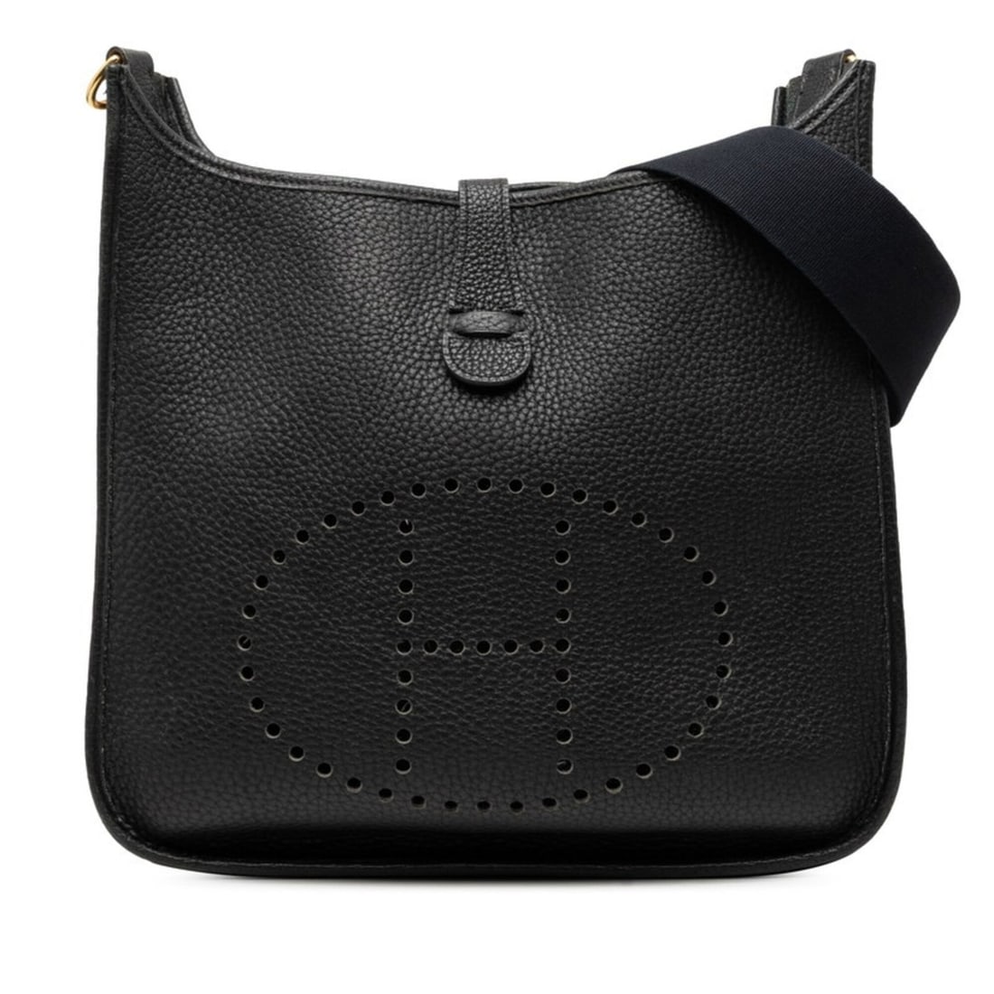 Hermes Evelyne GM Crossbody Shoulder Bag, Black, Taurillon Clemence Leather, Women's HERMES: --- Catalog ---Category: SizeSize (HxWxD): 30cm x 31cm x 9cm / 11.81'' x 12.2'' x 3.54''Category: DesignType: Shoulder bagColor: BlackGender: WomenMaterial: Taurillon clemence leather Category: Genera