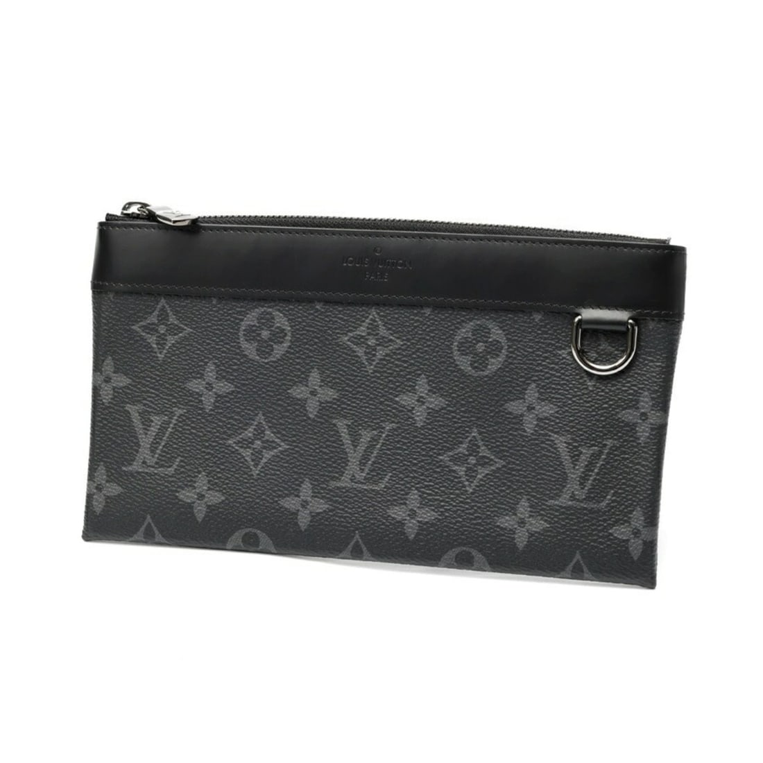 Louis Vuitton Discovery PM Pouch M44323, Monogram Eclipse, Black: --- Catalog ---Category: SizeSize (HxWxD): 12cm x 21cm / 4.72'' x 8.26''Category: DesignType: PochetteColor: BlackGender: Women,MenMaterial: Monogram Eclipse Category: GeneralLine: Monogram EclipseBra