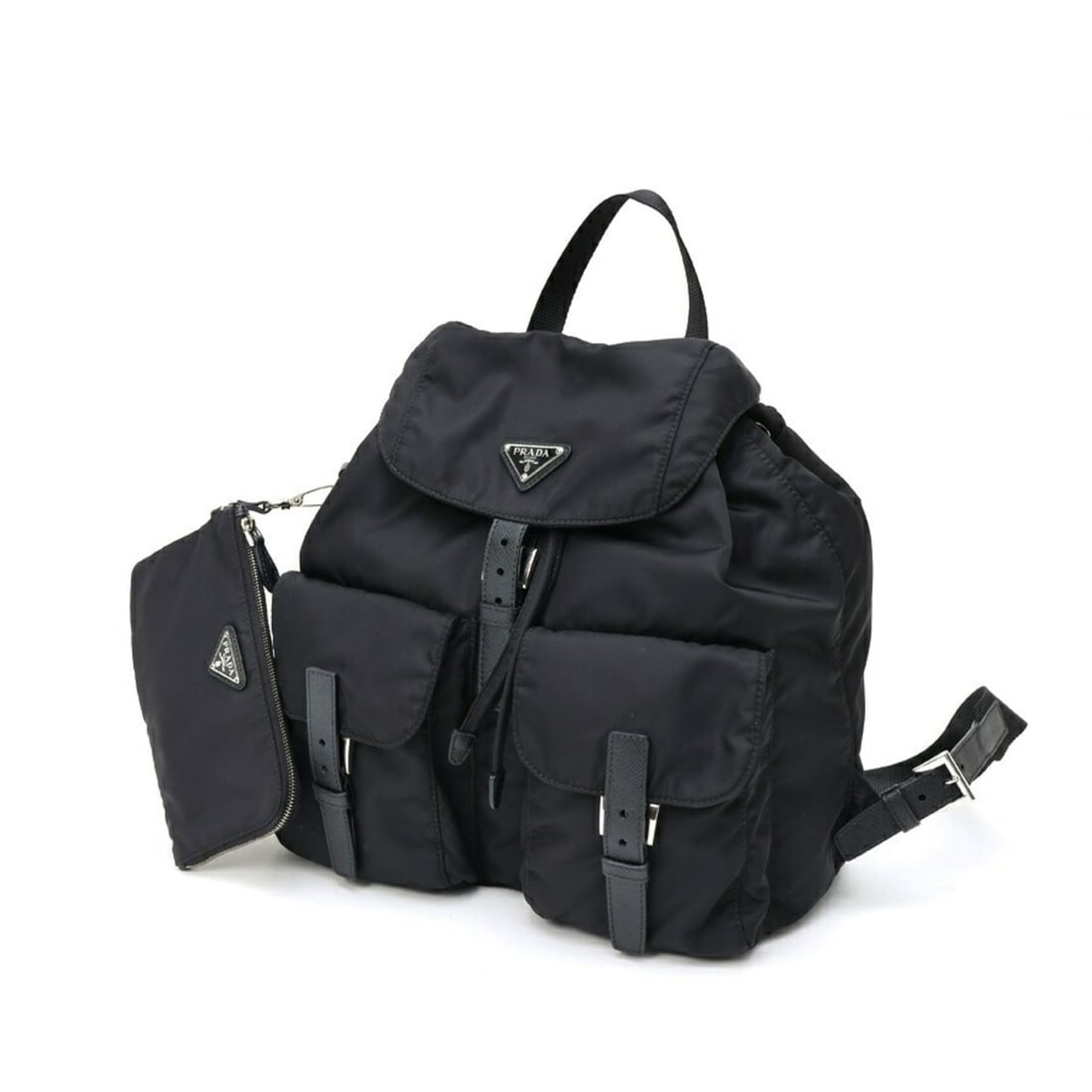 Prada medium nylon backpack, model 1BZ811, black. (1 of 8)