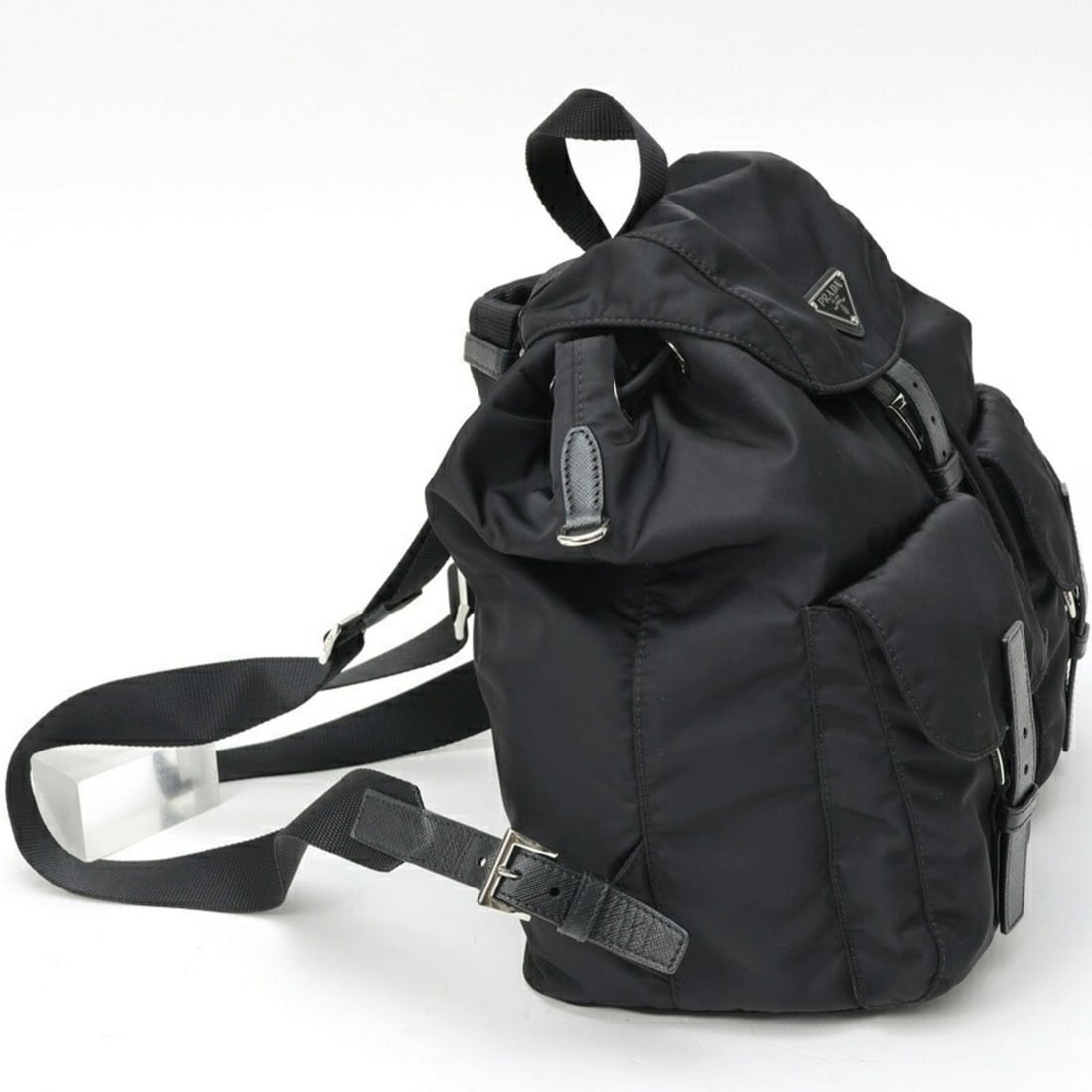 Prada medium nylon backpack, model 1BZ811, black. - 2