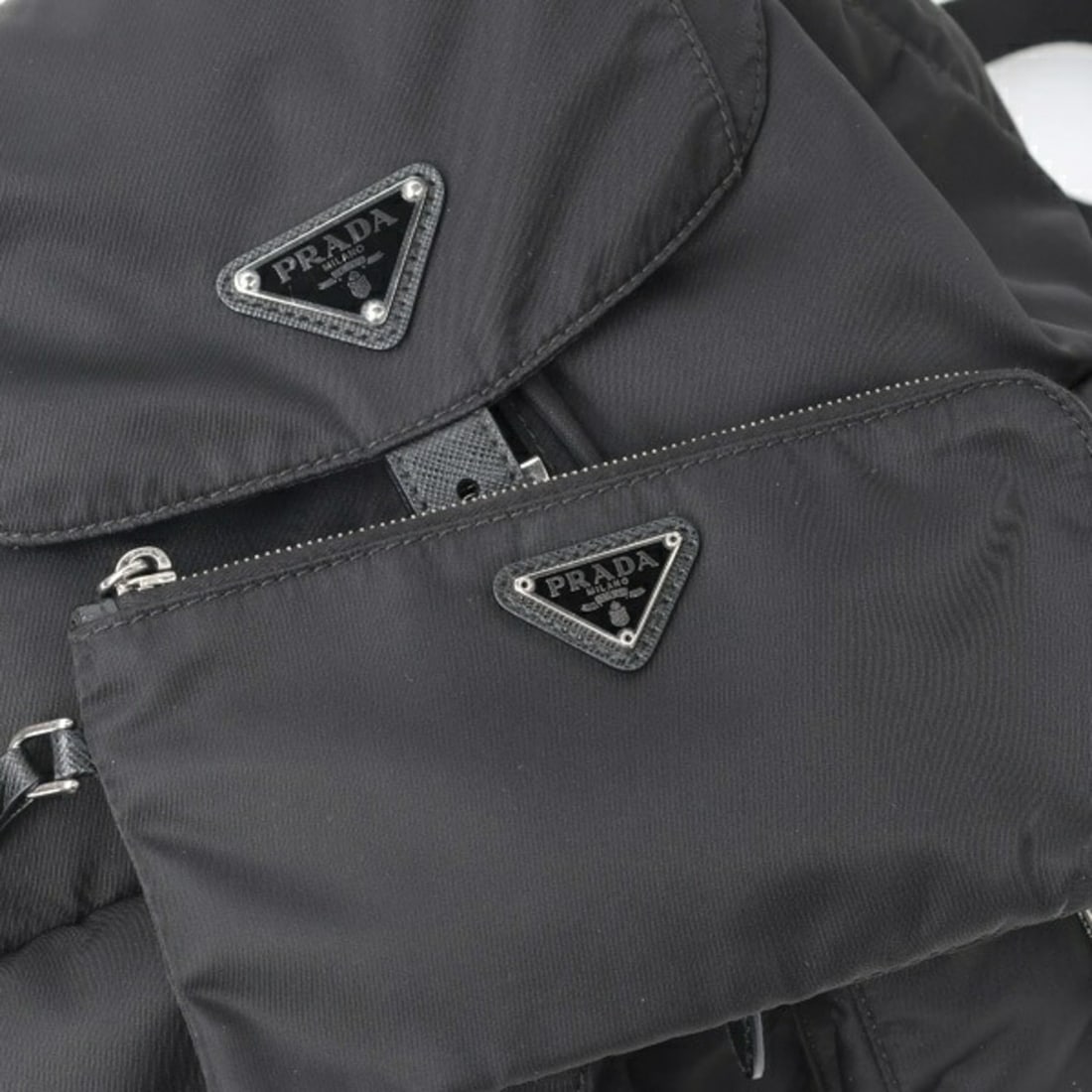 Prada medium nylon backpack, model 1BZ811, black. - 5