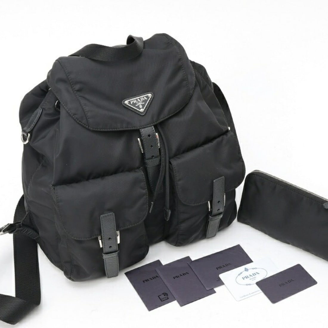 Prada medium nylon backpack, model 1BZ811, black. - 8
