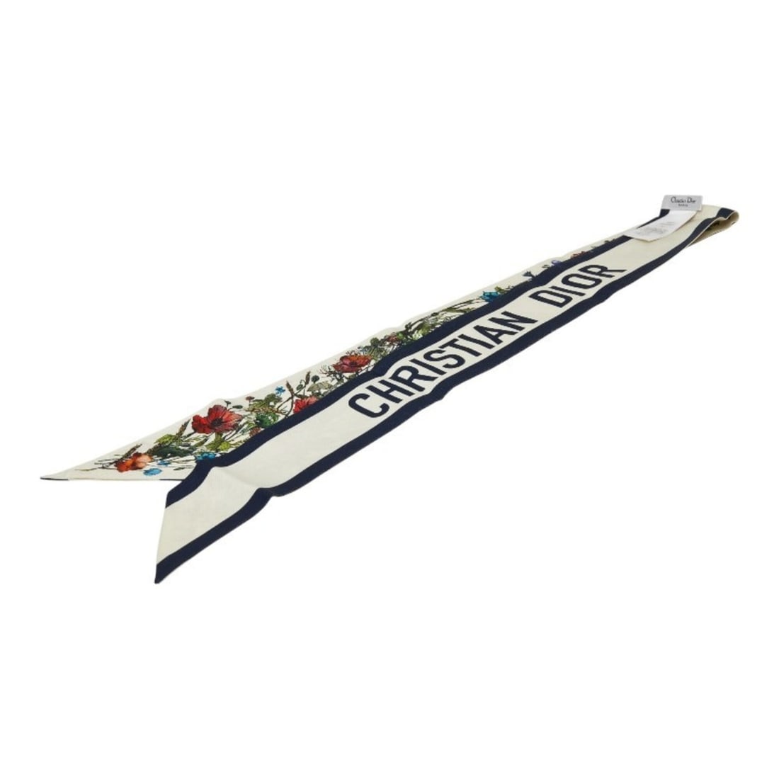 Christian Dior Dior Mitzah Floral Scarf/Muffler, White Multicolor Silk, Women's: --- Catalog ---Category: SizeSize (LxW): 1.02m x 6.5cm / 40.15'' x 2.55''Category: DesignType: ScarfColor: Multi-color, WhiteGender: WomenMaterial: Silk Category: GeneralBrand: Christian Dior--- Item 