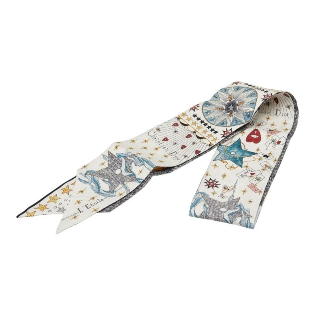 Christian Dior Dior Mitzah L'Etoile Scarf Muffler White Multicolor Silk Women's: --- Catalog ---Category: SizeSize (LxW): 1.01m x 6cm / 39.76'' x 2.36''Category: DesignType: ScarfColor: Multi-color, WhiteGender: WomenMaterial: Silk Category: GeneralBrand: Christian Dior--- Item Li