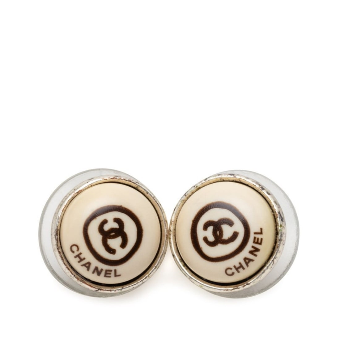 Chanel Coco Mark Stud Earrings 00T Ivory Silver Metal Women's CHANEL: --- Catalog ---Category: SizeSize (HxWxD): 11.20mm x 11.20mm / 0.44'' x 0.44''Category: DesignType: Stud earringsColor: Ivory, SilverGender: WomenMaterial: MetalCategory: GeneralBrand: Chanel--- Item 