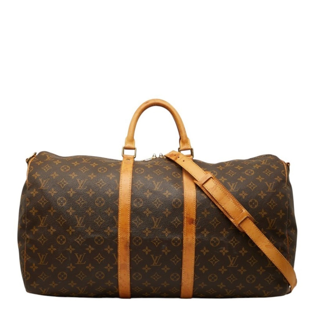Louis Vuitton Monogram Keepall Bandoulière 55 Boston Bag Shoulder 2WAY M41414 Brown Leather Women's (1 of 13)
