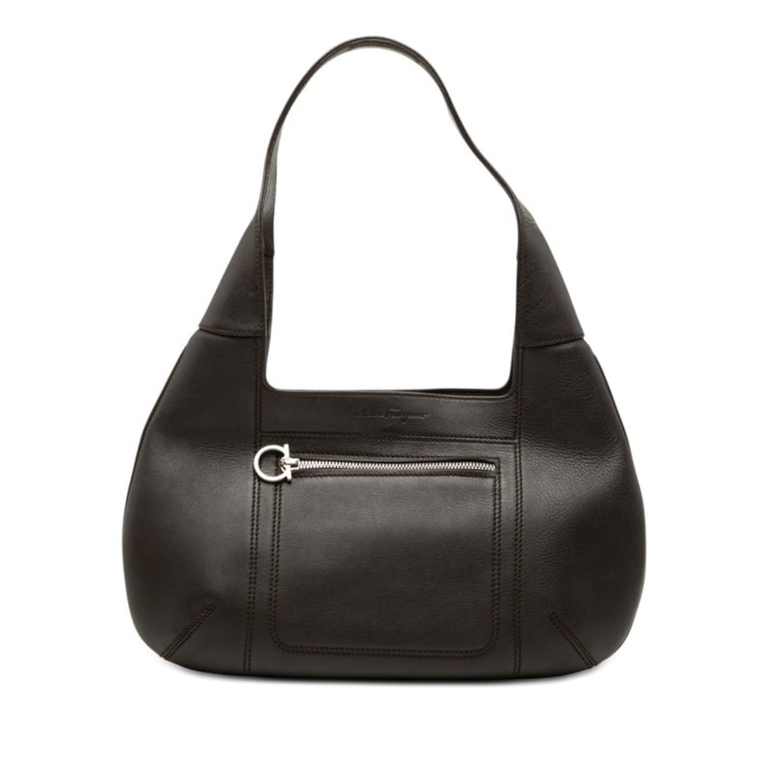 Salvatore Ferragamo Gancini One-Shoulder Bag Handbag Brown Leather Women's: --- Catalog ---Category: SizeSize (HxWxD): 20.5cm x 34.5cm x 6.5cm / 8.07'' x 13.58'' x 2.55''Category: DesignType: Handbag, Shoulder bagColor: BrownGender: WomenMaterial: Leather Category: GeneralBra