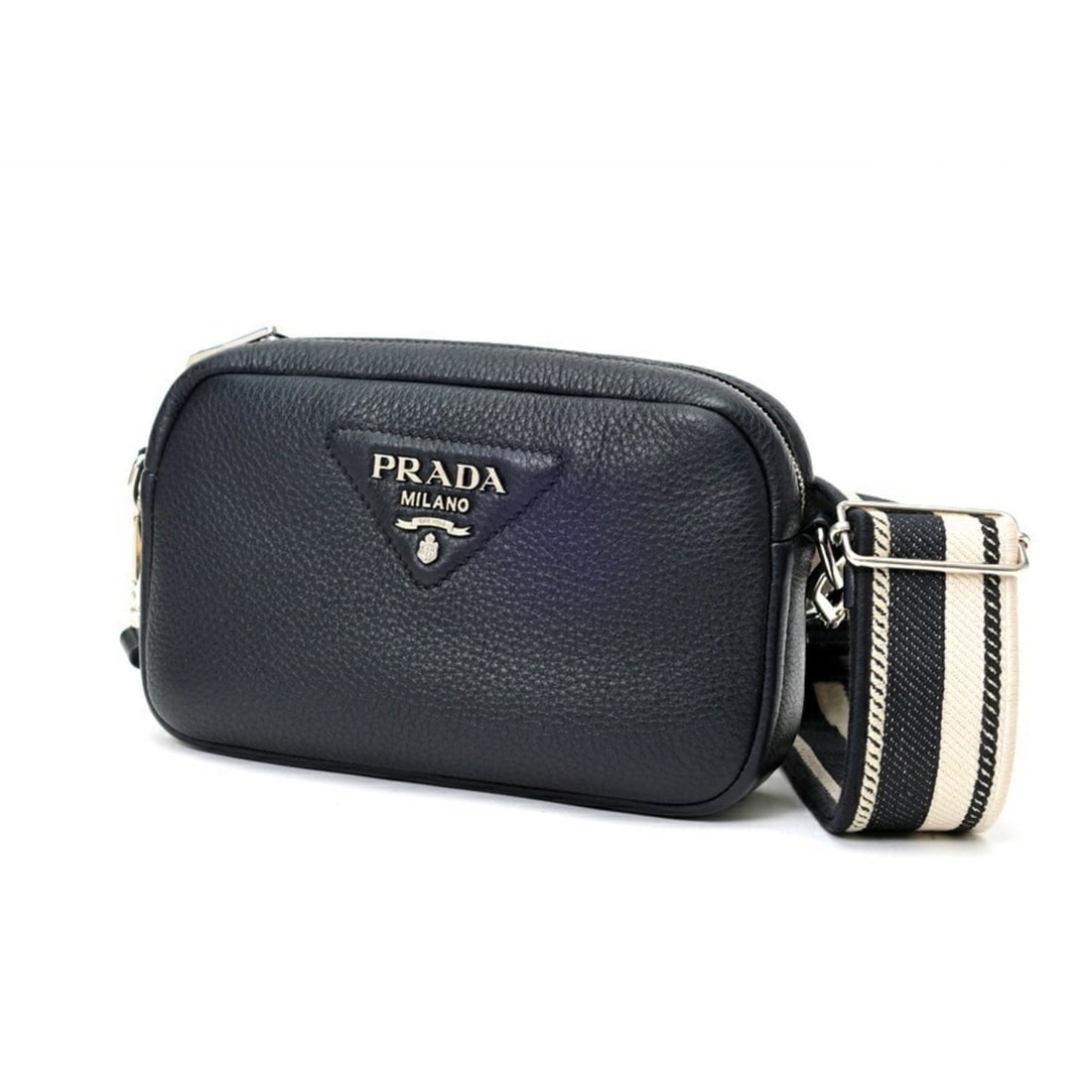 Prada Vitello Daino Soft Leather Shoulder Bag 1BH192, Leather, Black (1 of 9)