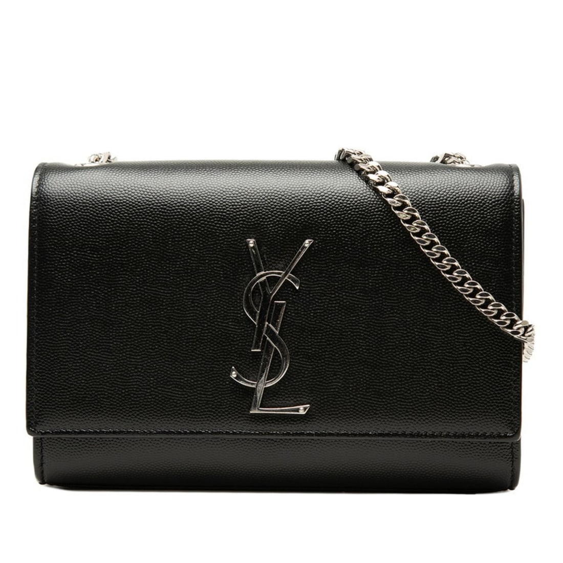 Saint Laurent Kate Small YSL Logo Chain Shoulder Bag 469390BOW0N1000 Black Silver Leather Women's: --- Catalog ---Category: SizeSize (HxWxD): 14cm x 20cm x 5cm / 5.51'' x 7.87'' x 1.96''Category: DesignType: Shoulder bagColor: Black, SilverGender: WomenMaterial: Leather Category: GeneralMPN: 469390
