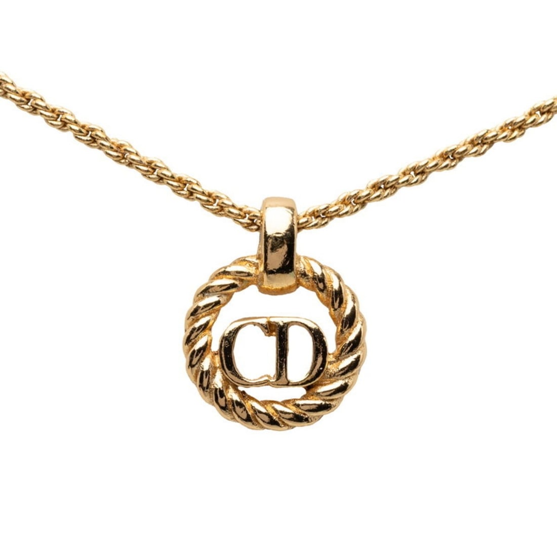Christian Dior Dior CD Logo Pendant Necklace, Gold Plated (GP), Women's.: --- Catalog ---Category: SizePendant Size: 15.8mm x 12.4mm / 0.62'' x 0.48''Neck Circumference: 45 cm / 17.71''Category: DesignColor: GoldGender: WomenMaterial: Gold platingNecklace Type: NecklaceCate