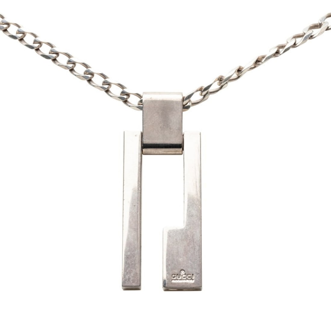 Gucci G-logo Chain Pendant Necklace, SV925 Silver, Women's GUCCI: --- Catalog ---Category: SizePendant Size: 39.1mm x 15.2mm / 1.53'' x 0.59''Neck Circumference: 50 cm / 19.68''Category: DesignGender: WomenMaterial: Silver 925Necklace Type: NecklaceCategory: General