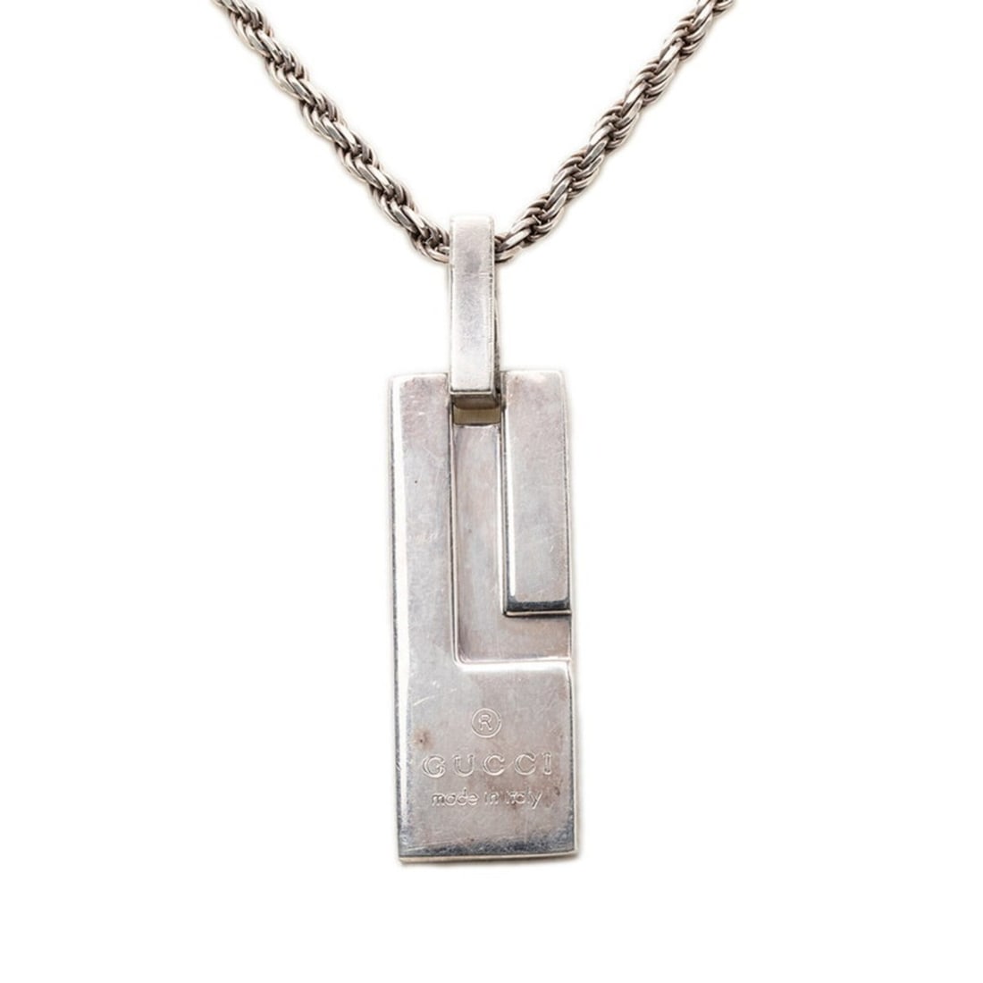 Gucci Plate Chain Pendant Necklace, SV925 Silver, Women's GUCCI (1 of 7)