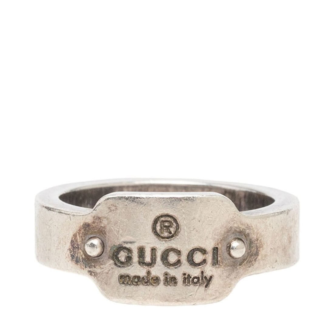 Gucci Logo Ring, Size #11, SV925 Silver, Women's, GUCCI: --- Catalog ---Category: SizeJP Size: 10.5US Size: 5.5Category: DesignType: Band ringGender: WomenMaterial: Silver 925Category: GeneralBrand: Gucci--- Item List ---Section: ConditionRanking: Rank AB U