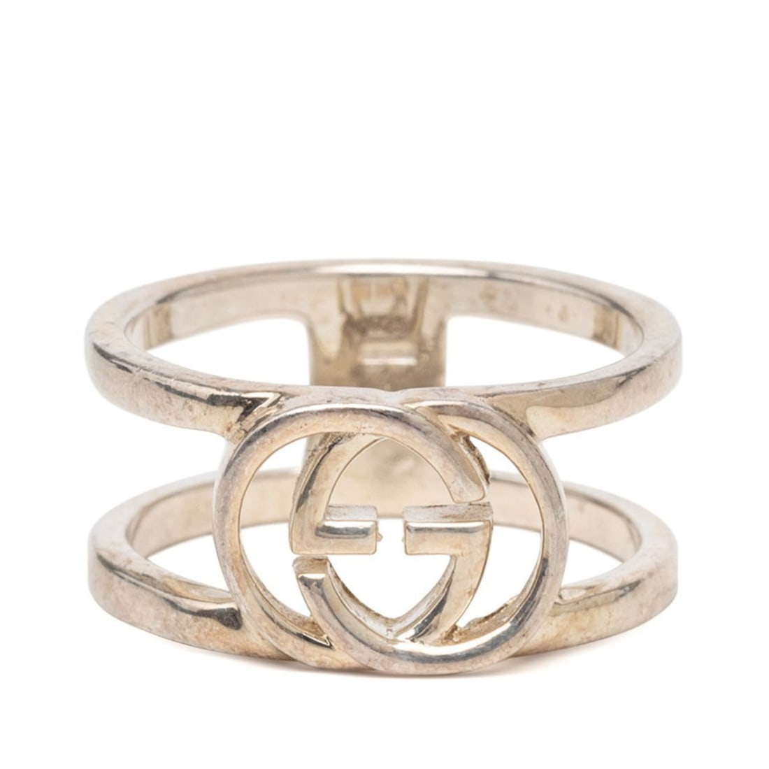 Gucci Interlocking Ring, Size #14, SV925 Silver, Women's GUCCI: --- Catalog ---Category: SizeJP Size: 13US Size: 6.5Category: DesignType: Band ringGender: WomenMaterial: Silver, Silver 925Category: GeneralBrand: Gucci--- Item List ---Section: ConditionRanking: Ran