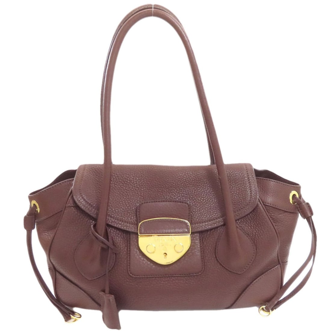 Prada BR3116 Logo Tote Bag Leather Women's PRADA: --- Catalog ---Category: SizeSize (HxWxD): 21.5cm x 42cm x 12cm / 8.46'' x 16.53'' x 4.72''Category: DesignType: Tote bagColor: BrownGender: WomenMaterial: Leather Category: GeneralMPN: BR3116Brand: P