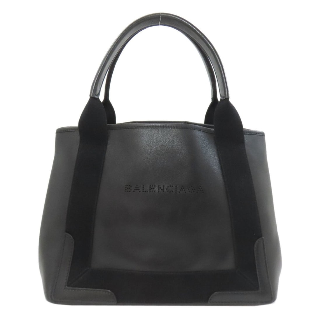 Balenciaga 339933 Navy Cabas Tote Bag Leather Women's BALENCIAGA: --- Catalog ---Category: SizeSize (HxWxD): 23cm x 32cm x 17cm / 9.05'' x 12.59'' x 6.69''Category: DesignType: Pouch, Tote bagColor: BlackGender: WomenMaterial: Leather Category: GeneralMPN: 339933Bra
