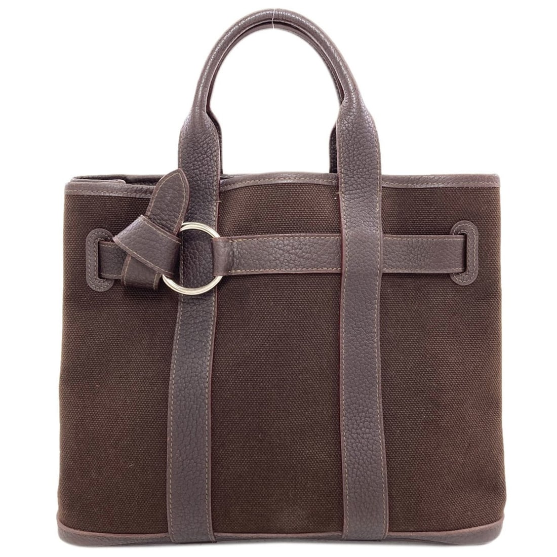 Hermes Petite Ceinture PM handbag, Toile H, women's.: --- Catalog ---Category: SizeSize (HxWxD): 25cm x 30cm x 14cm / 9.84'' x 11.81'' x 5.51''Category: DesignType: HandbagColor: Dark brownGender: WomenMaterial: Toile H Category: GeneralBrand: Hermes--- 