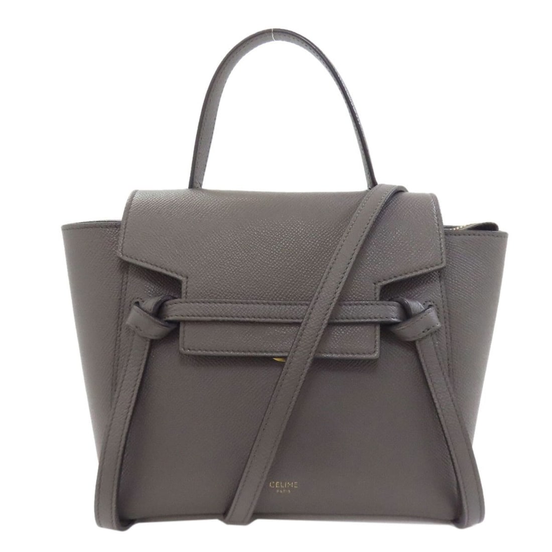 Celine Belt Bag Nano 2-Way Handbag Calfskin Women's CELINE: --- Catalog ---Category: SizeSize (HxWxD): 18cm x 27cm x 11cm / 7.08'' x 10.62'' x 4.33''Category: DesignType: HandbagColor: GrayGender: WomenMaterial: Leather Leather/Fur Type: CalfskinCategory: Gene