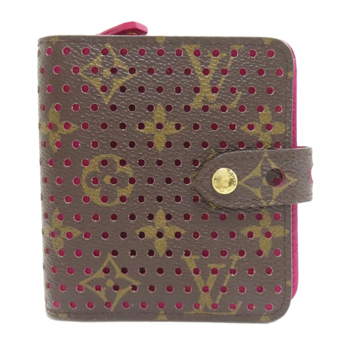 Louis Vuitton M95188 Compact Zip Perfo Series Bi-fold Wallet Monogram Canvas Women's LOUIS VUITTON: --- Catalog ---Category: SizeSize (HxWxD): 11cm x 10cm x 3cm / 4.33'' x 3.93'' x 1.18''Category: DesignType: Wallet (bi-fold)Color: Fuchsia, MonogramGender: WomenMaterial: Monogram Category: GeneralMP