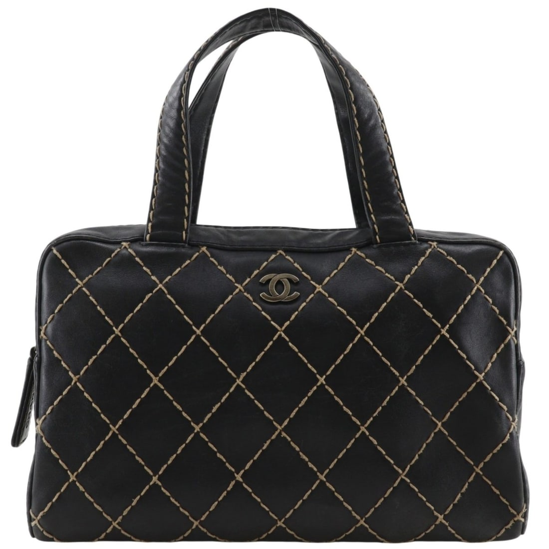 Chanel Wild Stitch Handbag, Coco Mark, Calfskin, Black, A5 Size, Women's: --- Catalog ---Category: SizeWeight: 680g / 1.49lb.Handle Drop: 16.00cm / 6.30''Size (HxWxD): 20cm x 32cm x 14cm / 7.87'' x 12.59'' x 5.51''Category: DesignType: HandbagColor: BlackGender: WomenMateri
