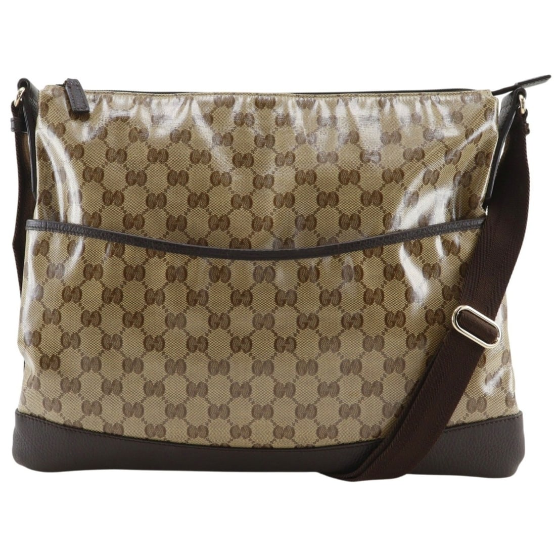 Gucci GG Crystal Shoulder Bag 374411 PVC Brown A4 crystal Unisex: --- Catalog ---Category: SizeWeight: 480g / 1.05lb.Handle Drop: 73.00cm / 28.74''Size (HxWxD): 30cm x 37cm x 3cm / 11.81'' x 14.56'' x 1.18''Category: DesignType: Shoulder bagColor: BrownGender: Unise