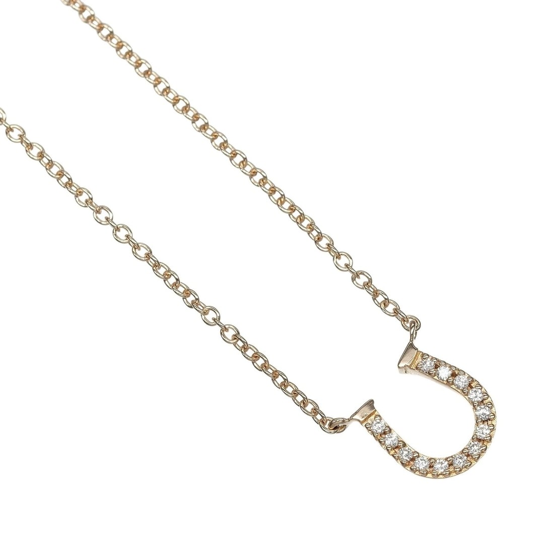 Tiffany & Co. Metro Horseshoe Necklace, 18K Pink Gold, Diamonds, Approx. 2g.: --- Catalog ---Category: SizeWeight: 2g / 0.07oz.Pendant Size: 8.4mm x 6.8mm / 0.33'' x 0.26''Neck Circumference: 40 cm / 15.74''Category: DesignColor: PinkMetal: GoldStone: DiamondGender: WomenMetal 