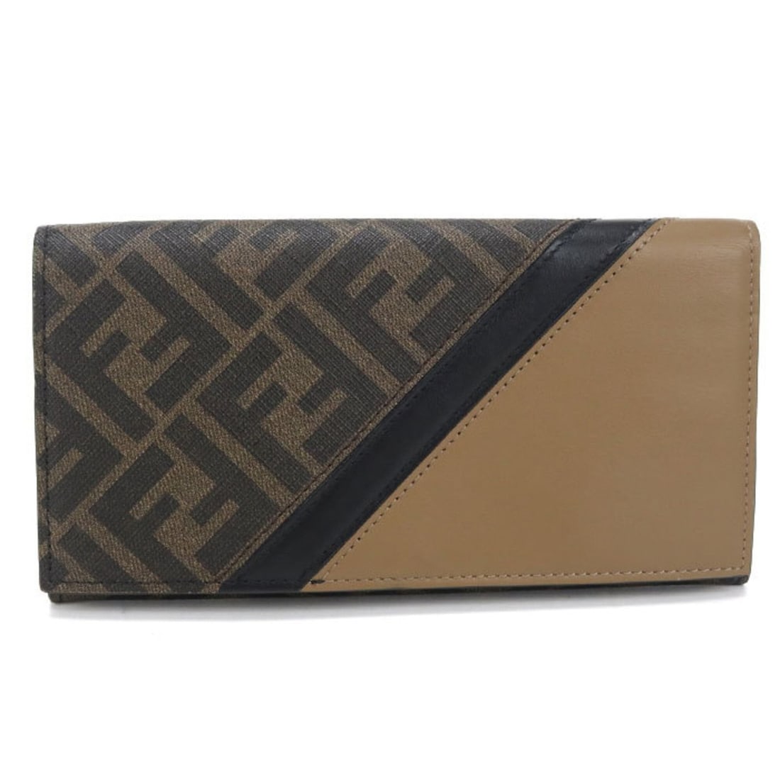 FENDI Bi-fold Long Wallet 7M0264 AJF8 Diagonal Men's Brown (1 of 10)