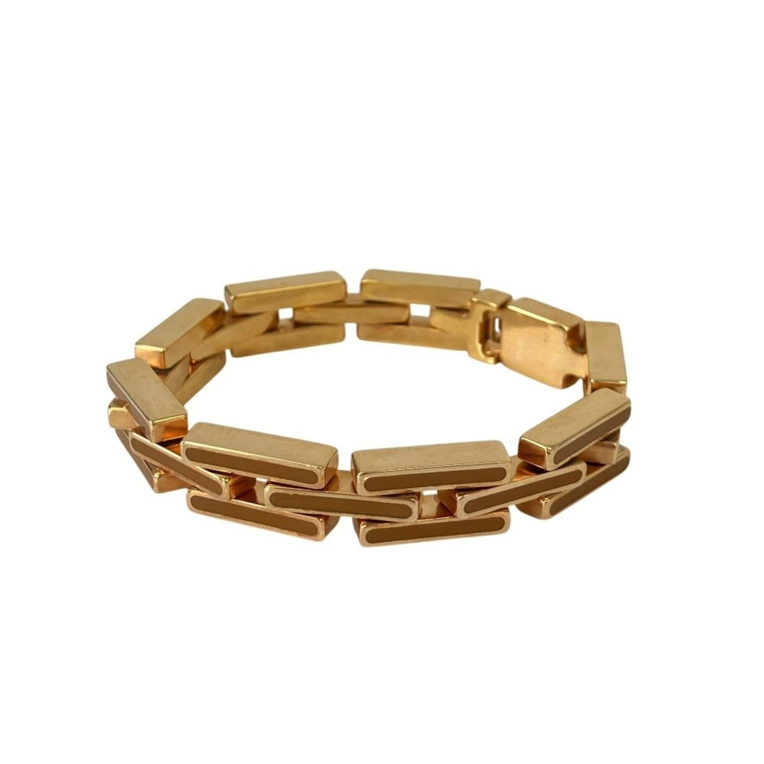PRADA Metal x Enamel Chain Bracelet, Gold Color, Orange, Men's & Women's: --- Catalog ---Category: SizeLength: 16cm / 6.29''Weight: 44.2g / 1.55oz.Total Length: 18.7cm / 7.36''Category: DesignType: Charm braceletColor: Gold, OrangeGender: Men,Women,UnisexMaterial: Enamel, M