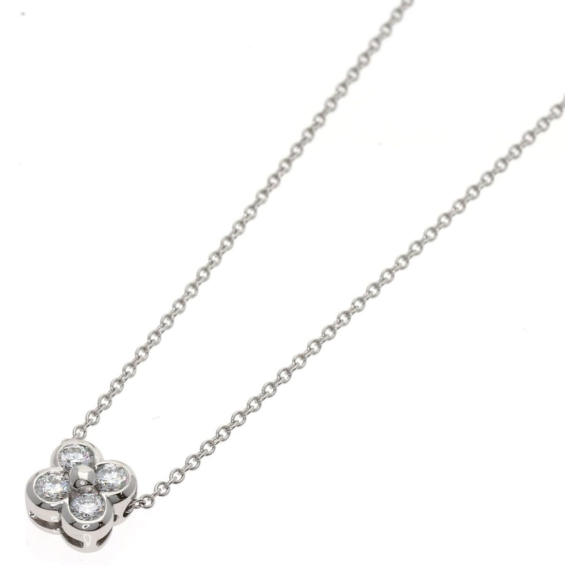 Tiffany & Co. Bezel-set 4-diamond necklace, platinum PT950, women's.: --- Catalog ---Category: SizePendant Size: 6.7mm x 6.7mm / 0.26'' x 0.26''Neck Circumference: 41 cm / 16.14''Category: DesignStone: DiamondGender: WomenMaterial: Platinum 950Necklace Type: NecklaceCat
