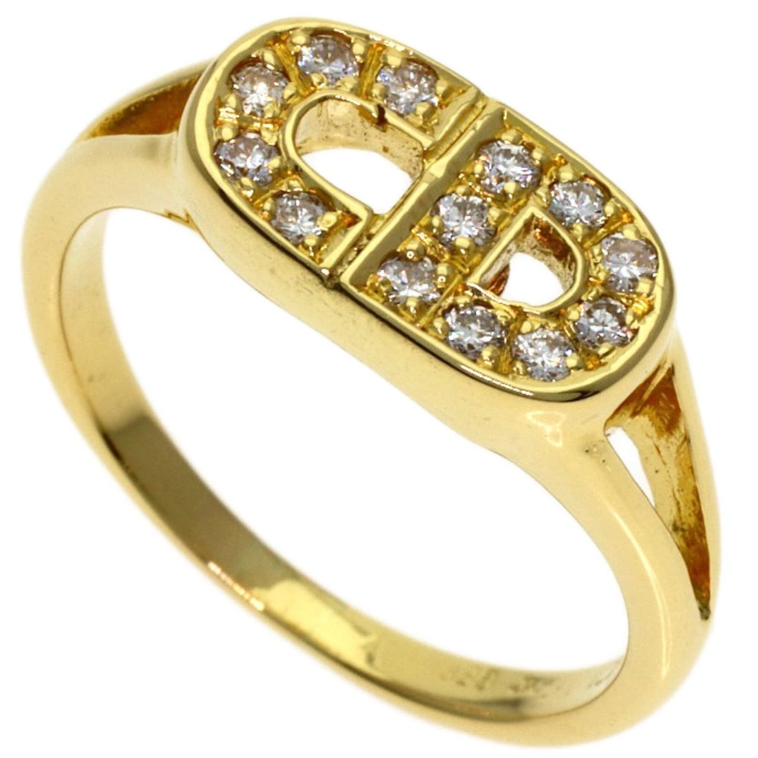 Christian Dior Dior Logo Diamond Ring - 18K Yellow Gold Women's: --- Catalog ---Category: SizeJP Size: 10US Size: 5.5Category: DesignType: Band ringStone: DiamondGender: WomenMaterial: Yellow gold (18K)Category: GeneralBrand: Christian Dior--- Item List ---Section: