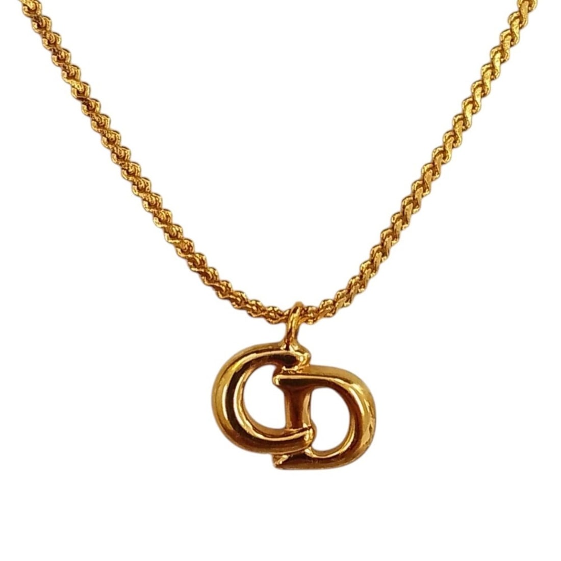 Christian Dior Vintage CD Logo Pendant Necklace, GP Gold Color, Women's: --- Catalog ---Category: SizeWeight: 4.2g / 0.14oz.Pendant Size: 10mm x 13mm / 0.39'' x 0.51''Neck Circumference: 43 cm / 16.92''Category: DesignColor: GoldGender: WomenSeason: VintageClosure: Spring 