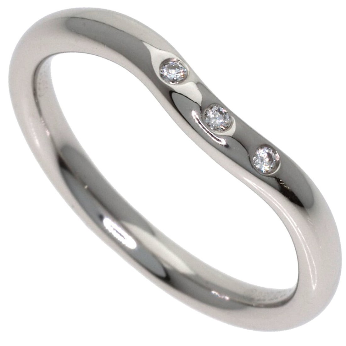 Tiffany & Co. Curved Band 3-Piece Diamond Ring, Platinum PT950, Women's.: --- Catalog ---Category: SizeJP Size: 8US Size: 4.5Category: DesignType: Band ringStone: DiamondGender: WomenMaterial: Platinum 950Category: GeneralBrand: Tiffany--- Item List ---Section: ConditionRan