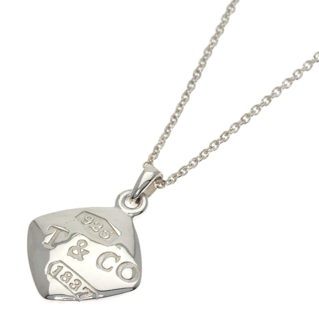 Tiffany & Co. 1837 T&CO Necklace, Silver, Women's.: --- Catalog ---Category: SizePendant Size: 21.6mm x 15.1mm / 0.85'' x 0.59''Neck Circumference: 42 cm / 16.53''Category: DesignGender: WomenMaterial: SilverNecklace Type: NecklaceCategory: GeneralBran