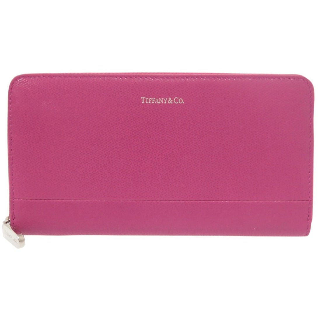 Unused Tiffany & Co. logo leather hot pink round zipper long wallet 0530TIFFANY&Co.: --- Catalog ---Category: SizeSize (HxWxD): 10cm x 19cm x 2cm / 3.93'' x 7.48'' x 0.78''Category: DesignType: Long wallet (bi-fold)Color: PinkGender: WomenMaterial: Leather Category: GeneralBrand: Tiff