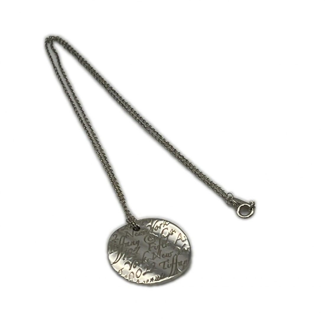 TIFFANY&Co. Notes Round Plate Necklace AG925 - Women's: --- Catalog ---Category: SizePendant Size: 28mm x 23mm / 1.1'' x 0.9''Neck Circumference: 21 cm / 8.26''Category: DesignColor: SilverGender: WomenMaterial: Silver 925Necklace Type: NecklaceCategory: G