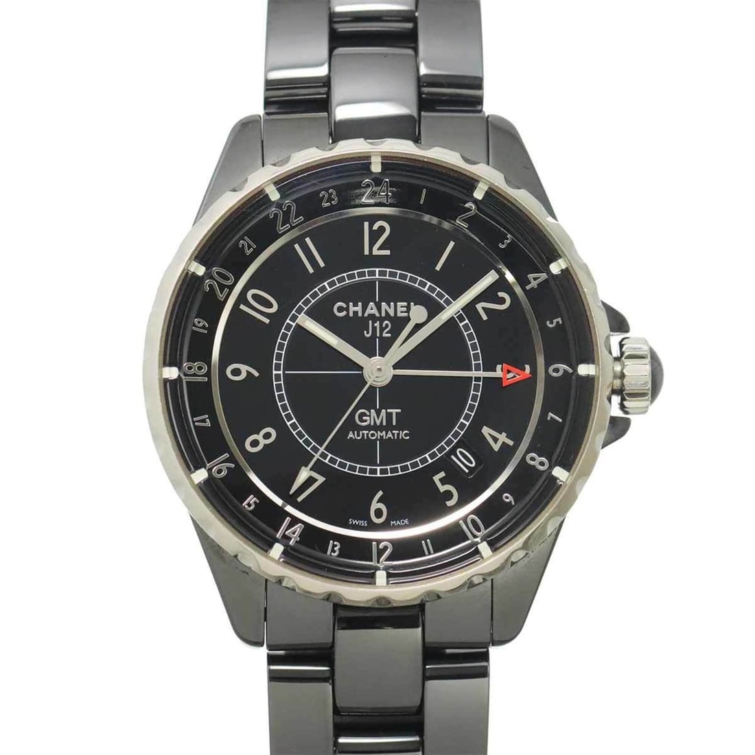 Chanel J12 H3102 GMT 38mm Men's Watch, Date, Black Ceramic, Automatic Movement: --- Catalog ---Category: SizeWrist Size: 18.5cm / 7.28''Case Diameter: 39mm / 1.54''Category: DesignType: WristwatchGender: MenColor (Dial): BlackMaterial (Band): Ceramic, Stainless steelMaterial (Cas