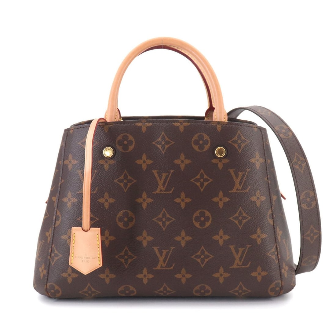 Louis Vuitton Montaigne BB Monogram 2-way Hand/Shoulder Handbag Brown M41055 RFID: --- Catalog ---Category: SizeSize (HxWxD): 19.5cm x 29cm x 12.5cm / 7.67'' x 11.41'' x 4.92''Category: DesignType: HandbagColor: Brown, MonogramGender: WomenMaterial: Monogram Category: GeneralMPN: M4