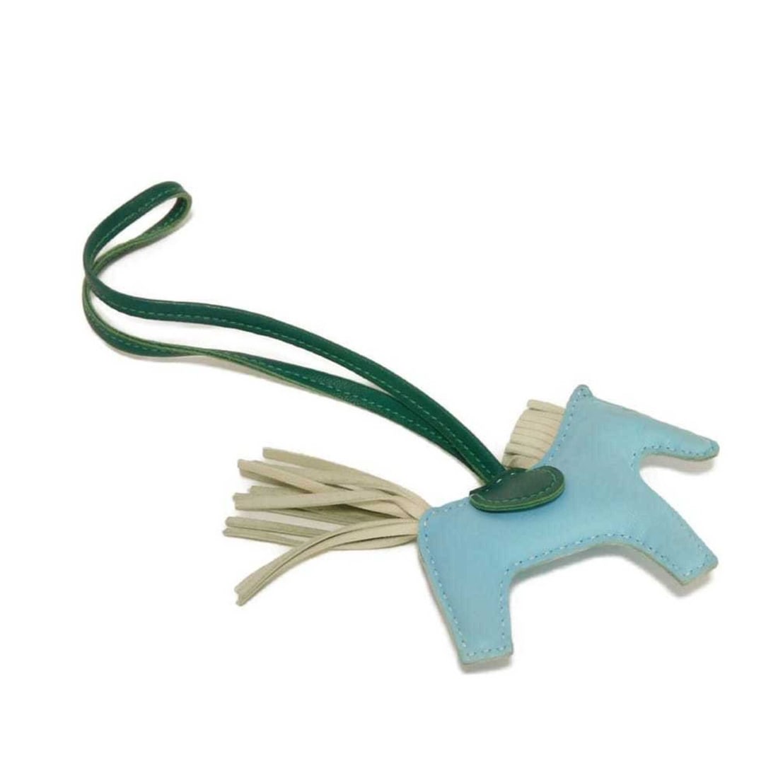 Hermes Rodeo PM charm, horse design, available in three colors: clere, malachite, blue, white, and (1 of 14)
