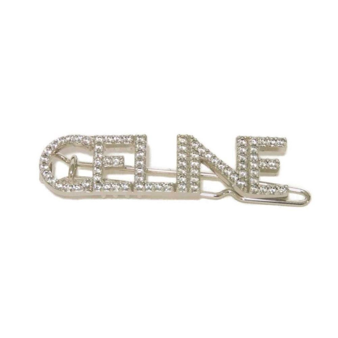 Celine CELINE Barrette Crystal Monochrome Hair Clip Rhinestone Silver Logo Brass Clear: --- Catalog ---Category: SizeSize (LxW): 1.1cm x 4.5cm / 0.43'' x 1.77''Category: DesignType: BarretteColor: Clear, SilverGender: WomenCategory: GeneralMPN: 460WH6BCZ.36SIBrand: Celine--- Item List --