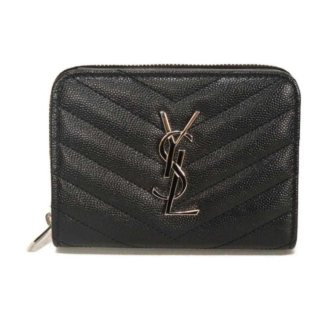 Yves Saint Laurent Saint Laurent Paris Monogram Compact Full-Zip Bi-fold Wallet, Grained Calf: --- Catalog ---Category: SizeSize (HxWxD): 9cm x 12cm x 3.5cm / 3.54'' x 4.72'' x 1.37''Category: DesignType: Wallet (bi-fold)Color: BlackGender: Men,WomenMaterial: Leather Category: GeneralMPN: 40372