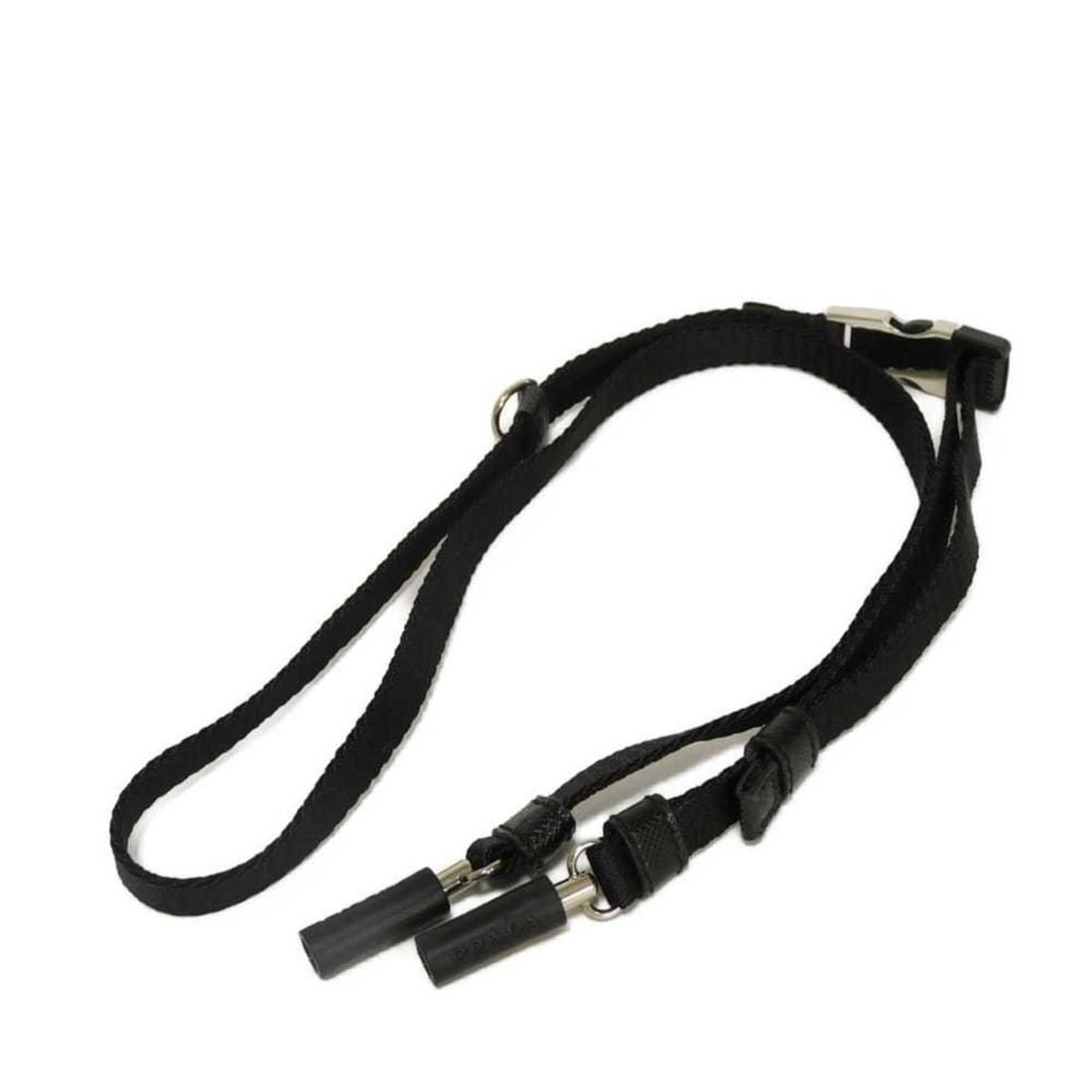 Prada AirPods Carrying Strap Necklace, Rubber, Magnetic, Earphone D-ring, Silver Logo, Nylon, Black, (1 of 13)