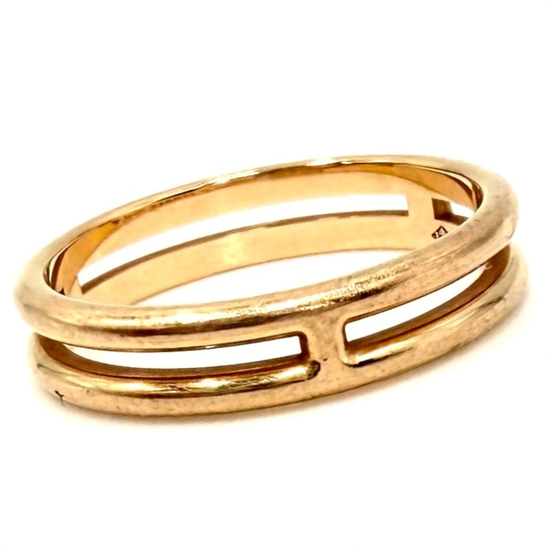 Hermes women's ring, Ariane design, size 49, Au750 18k pink gold, approximately 2.7g. (1 of 12)