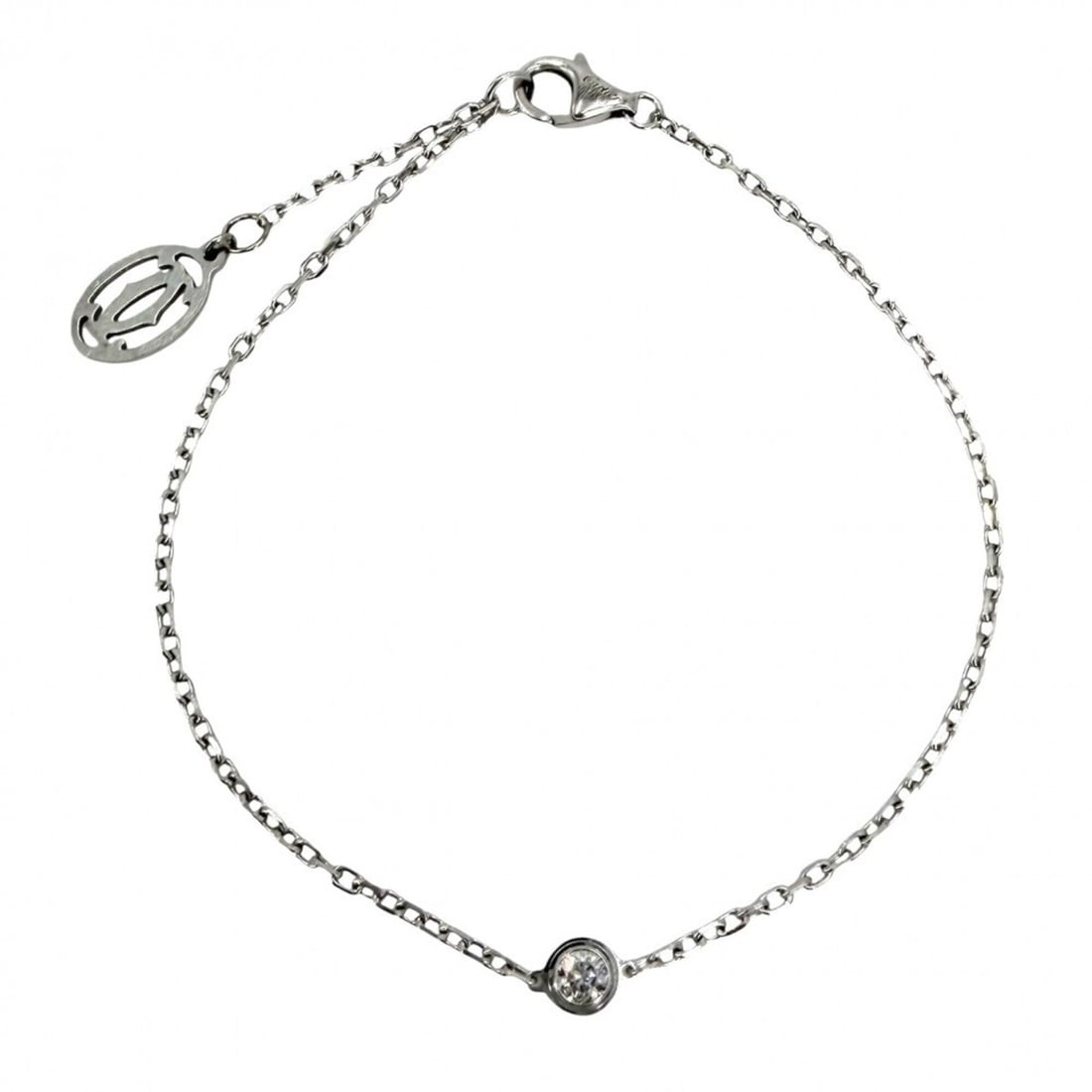Cartier Damour Small Bracelet for Women, Single Diamond, Adjustable, Au750 18K White Gold, Approx.: --- Catalog ---Category: SizeLength: 16cm - 18cm / 6.29'' - 7.08''Category: DesignType: Charm braceletGender: WomenMaterial: White gold (18K)Category: GeneralBrand: Cartier--- Item List ---Section: Co