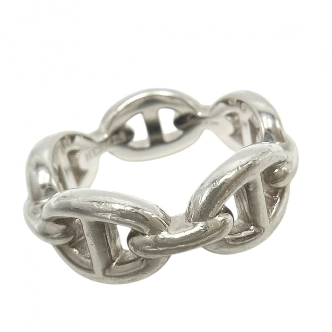 Hermes ring for women, Chaine d'Ancre Enchainée design, size 52, 925 sterling silver, approximately: --- Catalog ---Category: SizeJP Size: 11.5US Size: 6Category: DesignType: Band ringGender: WomenMaterial: Silver 925Category: GeneralBrand: Hermes--- Item List ---Section: ConditionRanking: Rank AB Us