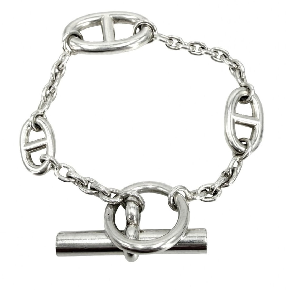 Hermes bracelet for men and women, Chaine d'Ancre Farandole design, made of 925 sterling silver,: --- Catalog ---Category: SizeLength: 14.5cm / 5.7''Category: DesignType: Charm braceletGender: Men,WomenMaterial: Silver 925Category: GeneralBrand: Hermes--- Item List ---Section: ConditionRanking: Ra