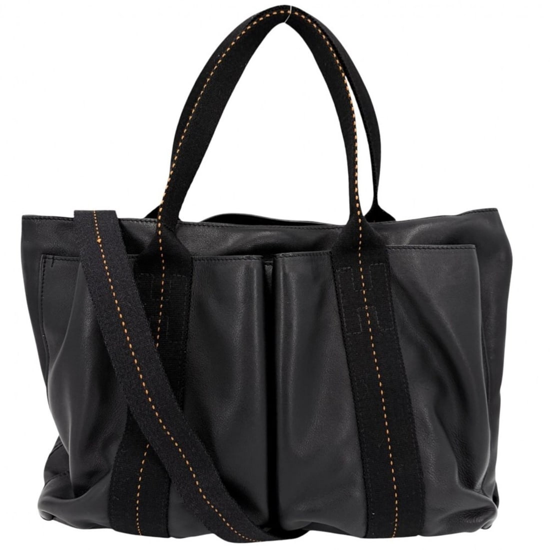 Hermes Men's Caravan Horizontal MM Shoulder Bag, Handbag, HERMES, None, Veau Delma, Black, Silver: --- Catalog ---Category: SizeSize (HxWxD): 25cm x 37cm x 9cm / 9.84'' x 14.56'' x 3.54''Category: DesignType: Handbag, Shoulder bagColor: BlackGender: MenMaterial: Veau Derma Category: GeneralBrand: H