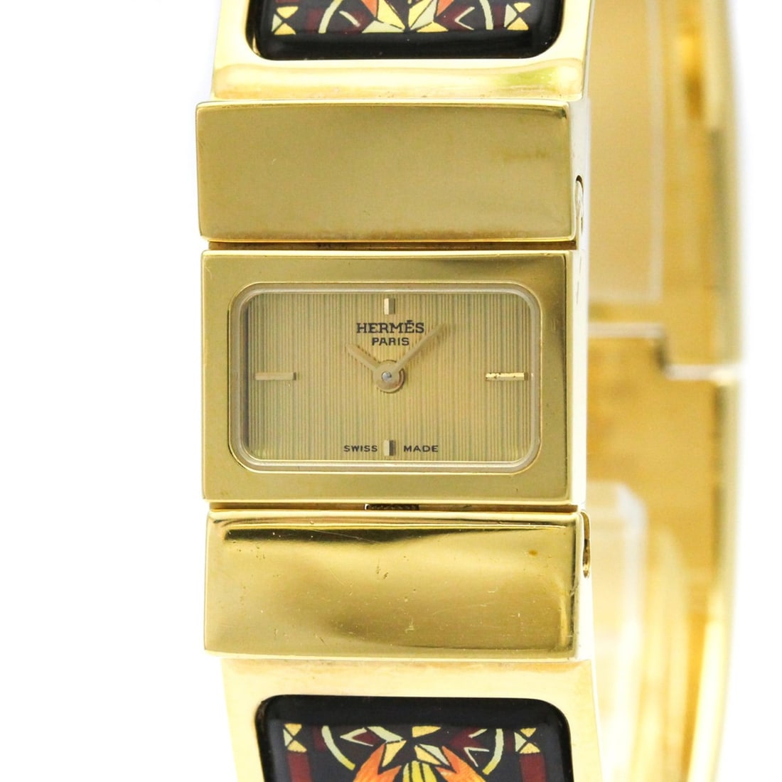 HERMES Loque Gold Plated Quartz Ladies Watch LO1.201: --- Catalog ---Category: SizeCase Diameter: 20mm / 0.79''Category: DesignType: WristwatchStyle: Dress/FormalGender: WomenColor (Dial): GoldMaterial (Band): Gold platedMaterial (Case): Gold platedCateg